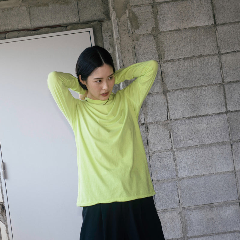Light Weight Basic L/S Crew - Lime Yellow