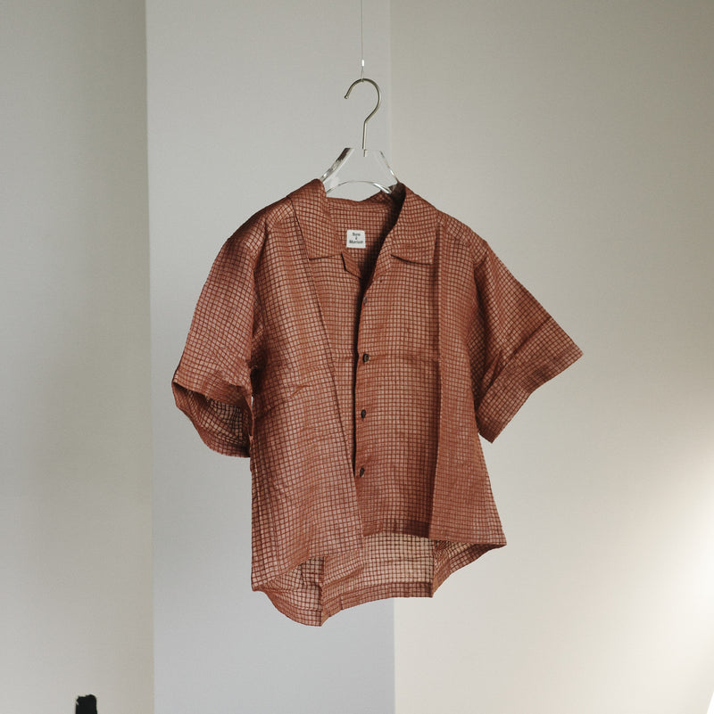 Silk Plaid Bowler Shirts - Copper/Short