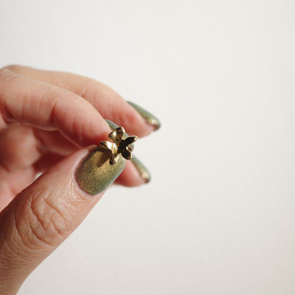 Flower Charm Studs - Gold