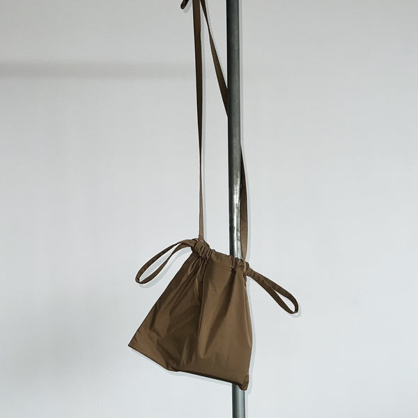Drawstring Bag With Strap - Taupe