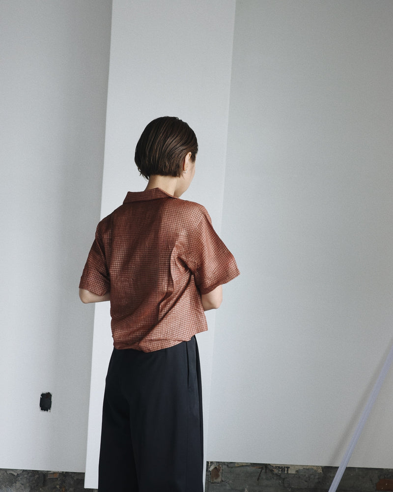 Silk Plaid Bowler Shirts - Copper/Short