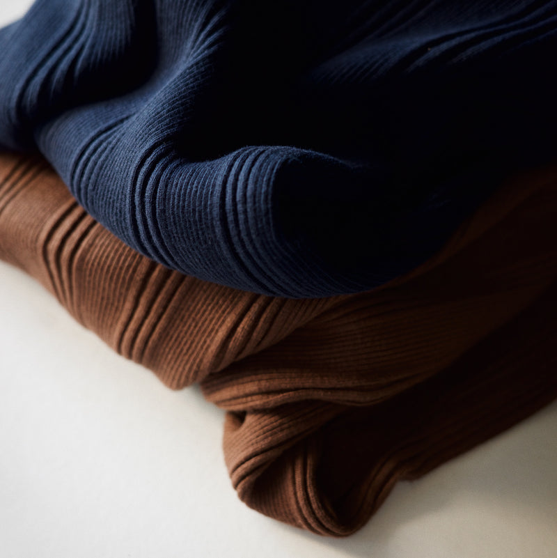 COTTON SILK RANDOM L/S CREW - Dark Navy