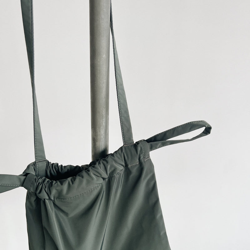 Drawstring Bag With Strap - Gray