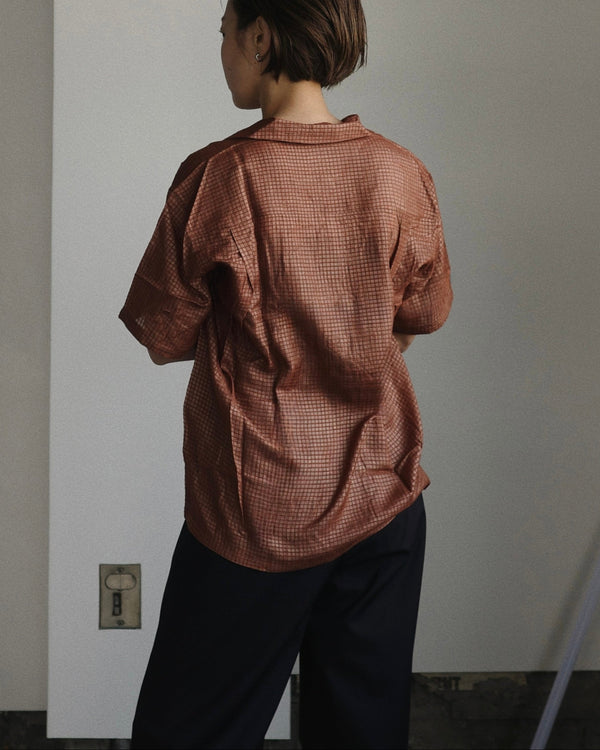 Silk Plaid Bowler Shirts - Copper/Legular