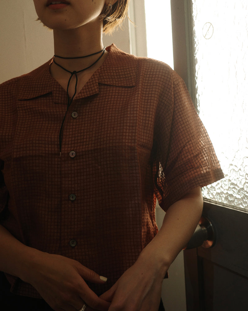 Silk Plaid Bowler Shirts - Copper/Short