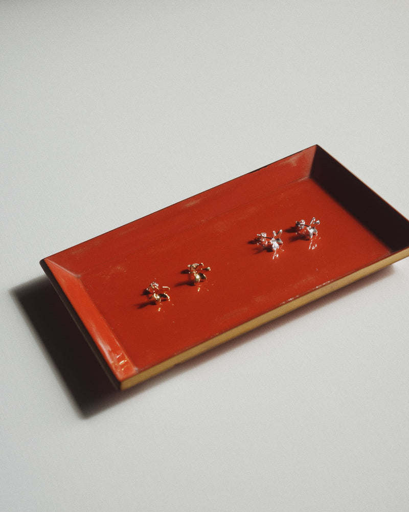 Flower Charm Studs - Gold