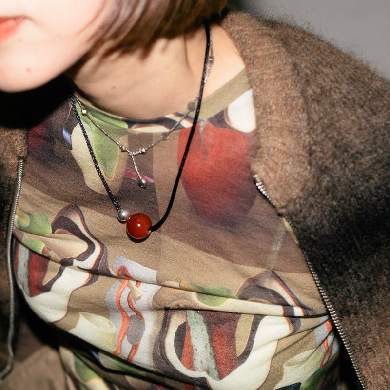 Leigh Necklace - Red Agate