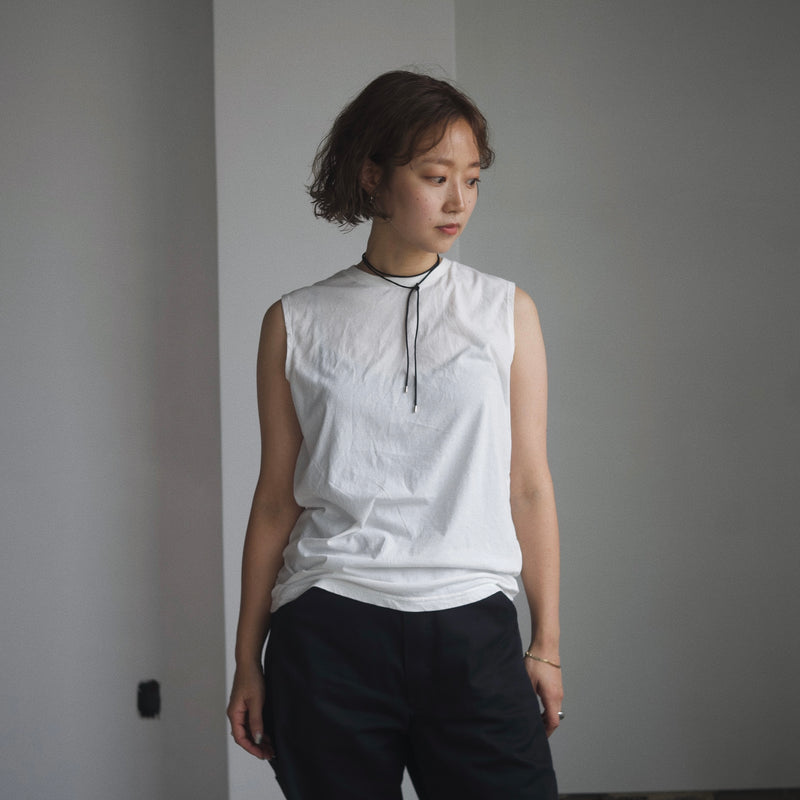 Light Weight Basic Sleeveless Tee - White