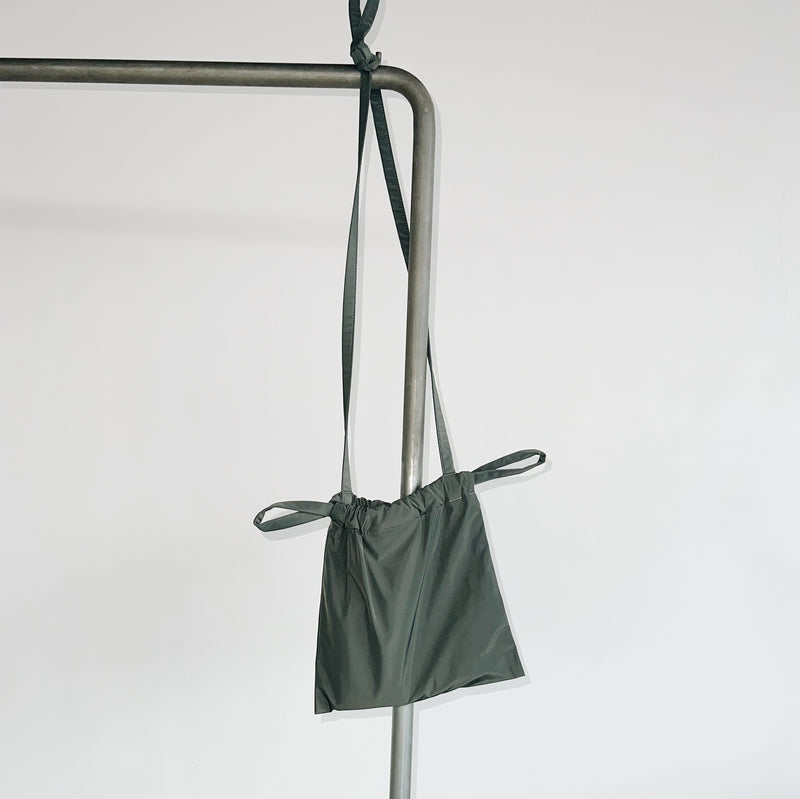 Drawstring Bag With Strap - Gray