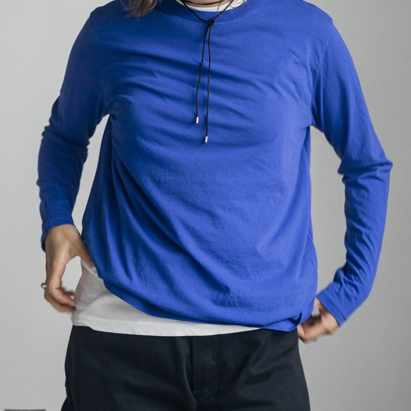 Light Weight Basic L/S Crew - Blue