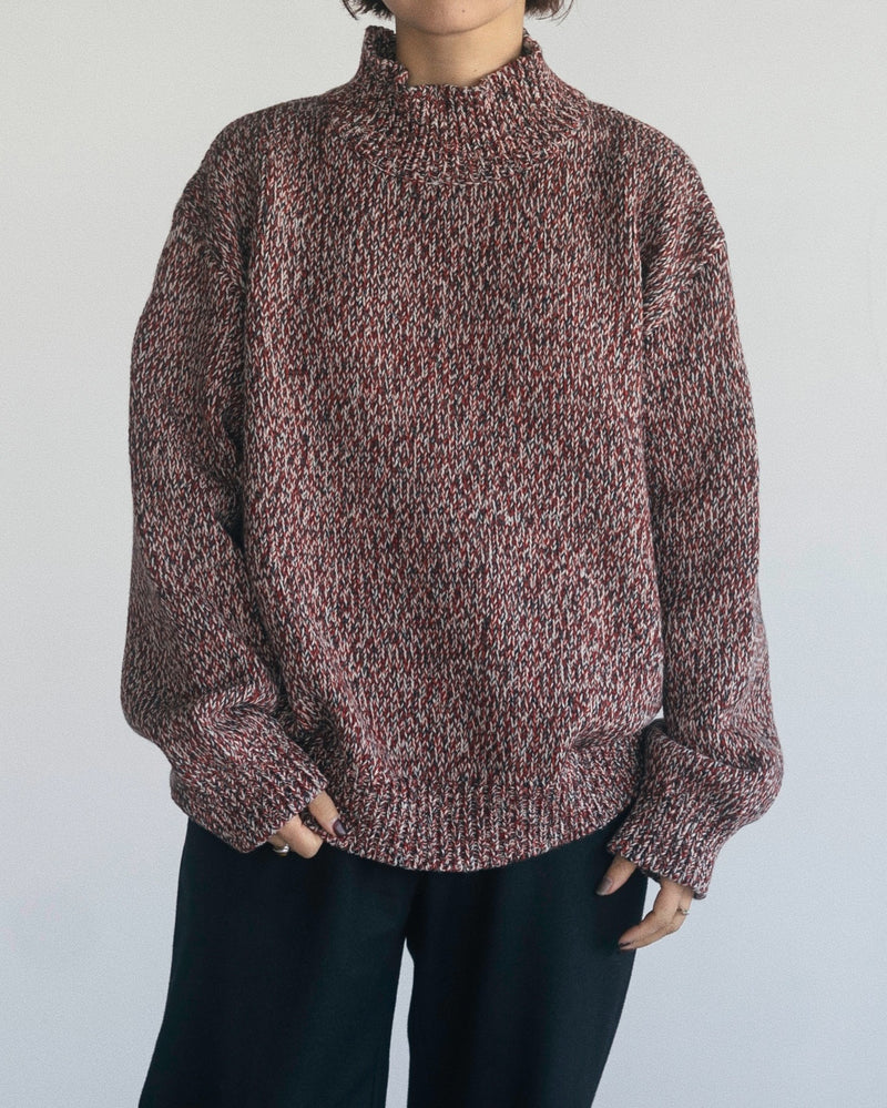 HIGH NECK KNIT - Brown