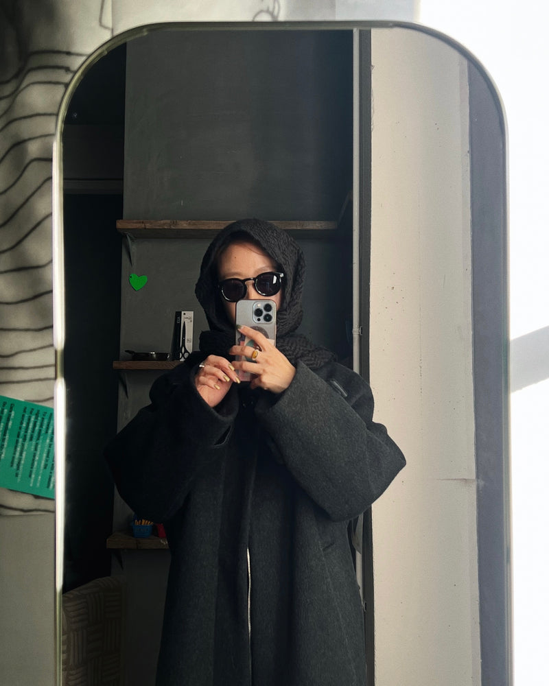 MUFFLER STOLE - Charcoal Black