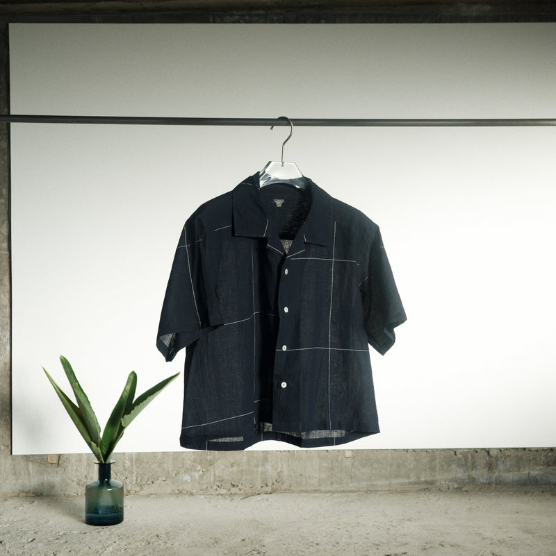 HAND WOVEN BOWLER SHIRTS (Short) - BLACK TILES