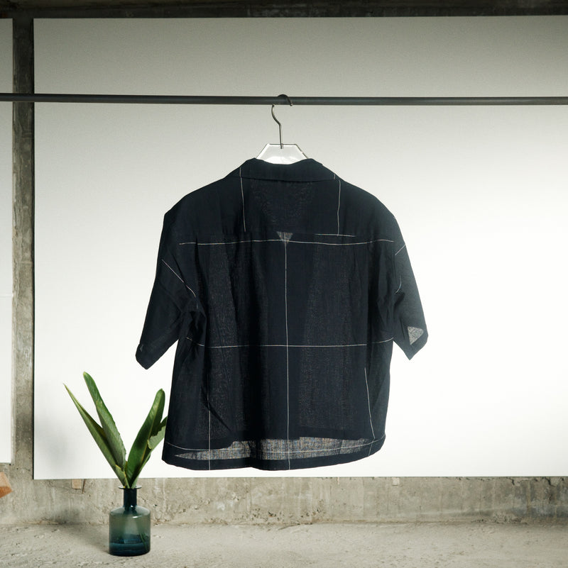 HAND WOVEN BOWLER SHIRTS (Short) - BLACK TILES