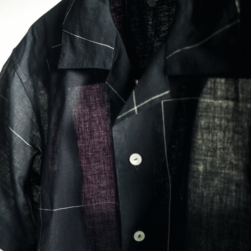 HAND WOVEN BOWLER SHIRTS (Short) - BLACK TILES