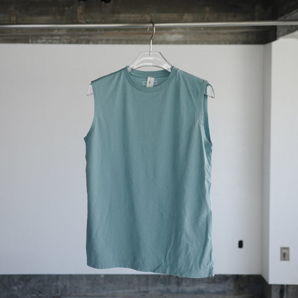 Light Weight Basic Sleeveless Tee - Blue Gray