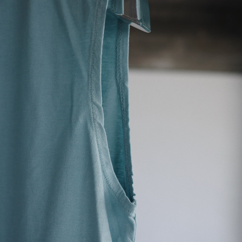 Light Weight Basic Sleeveless Tee - Blue Gray