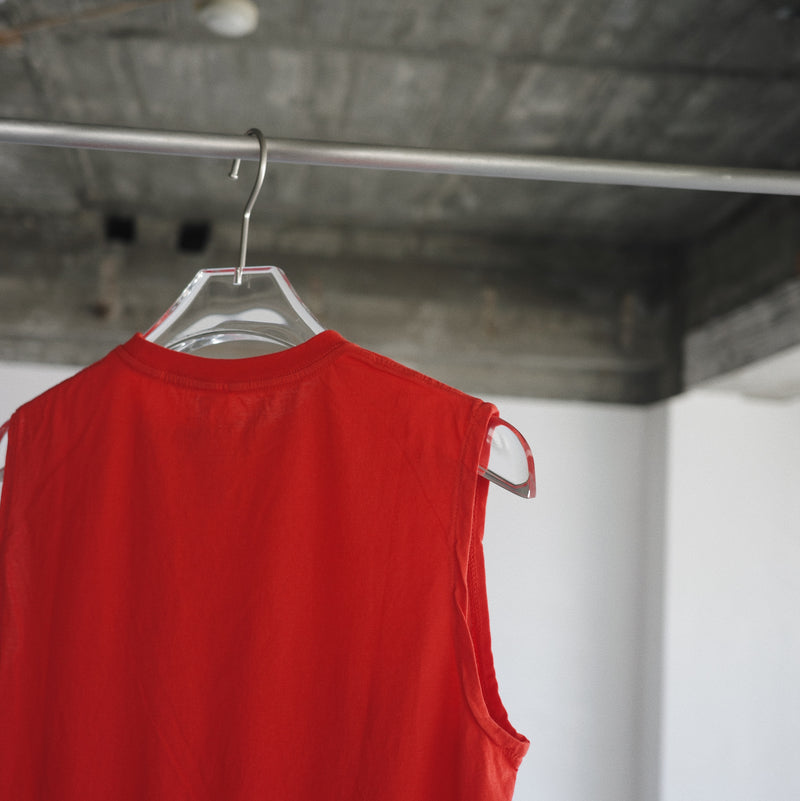 Light Weight Basic Sleeveless Tee - Red