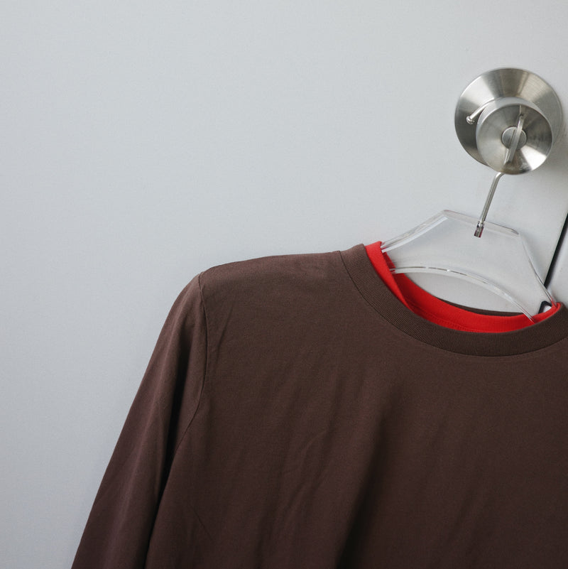 Light Weight Basic L/S Crew - Brown