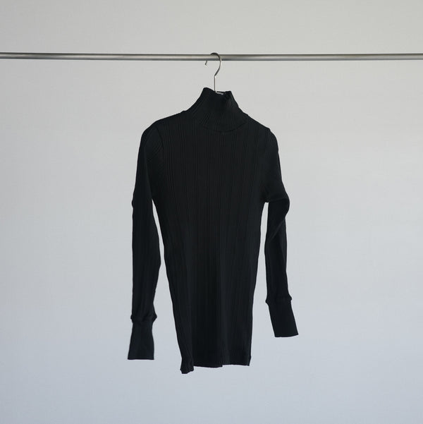 COTTON SILK RANDOM L/S TURTLE - Black