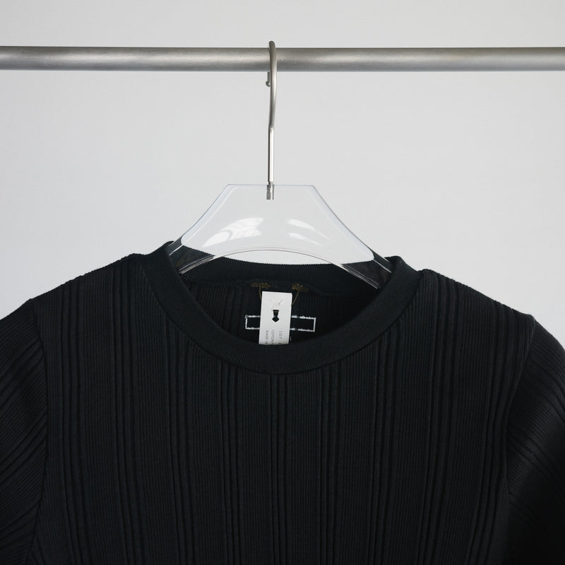 COTTON SILK RANDOM L/S CREW - Black