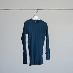 COTTON SILK RANDOM L/S CREW - Ink Blue