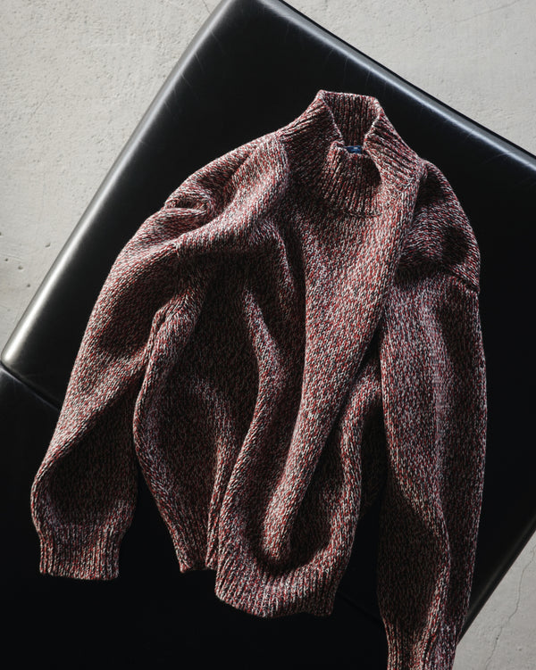 HIGH NECK KNIT - Brown