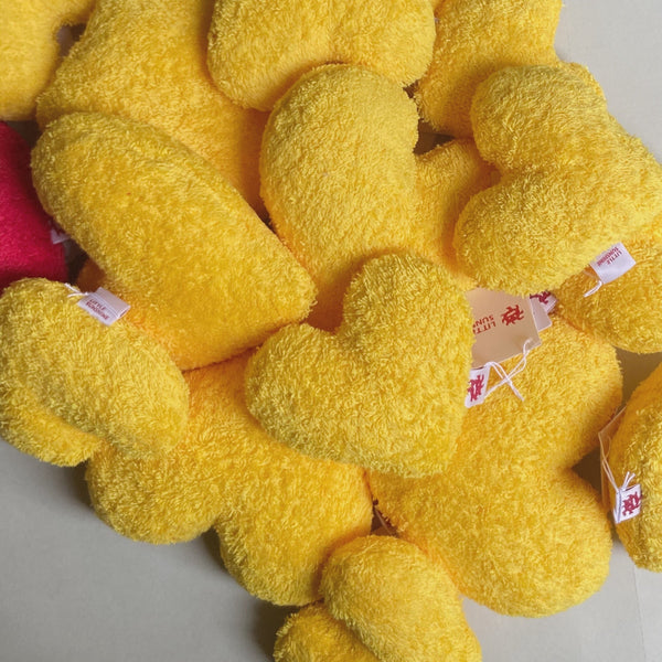 TOWEL HEART - zoo yellow / L