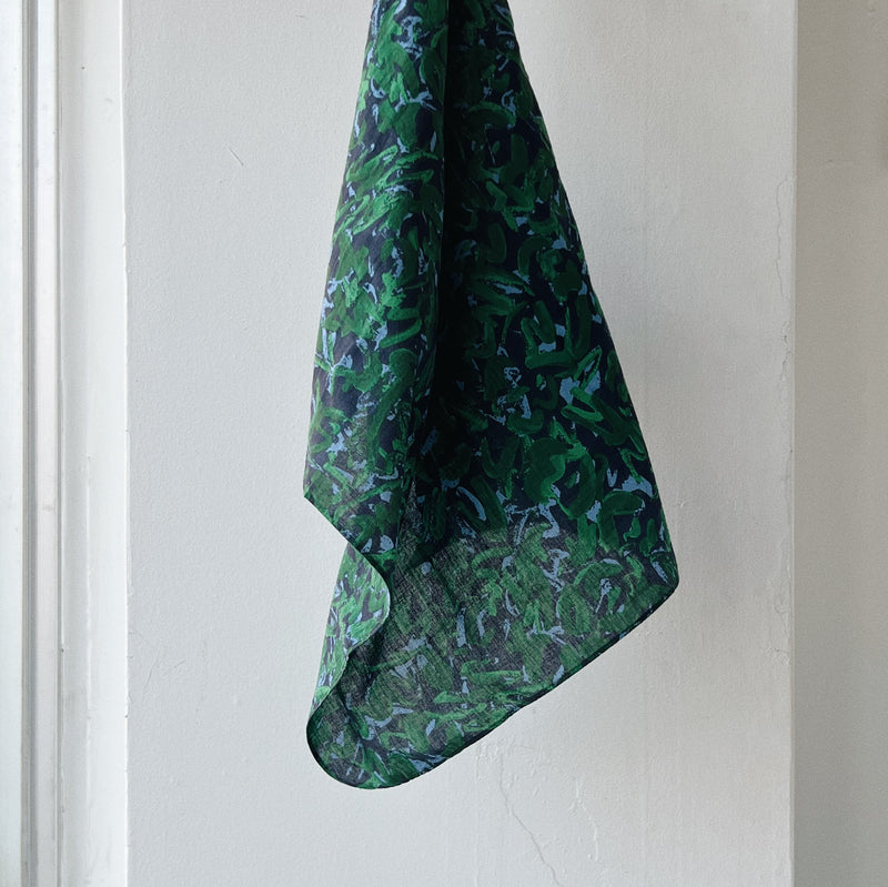 KHADI PRINTED BANDANA - Nerium / Green
