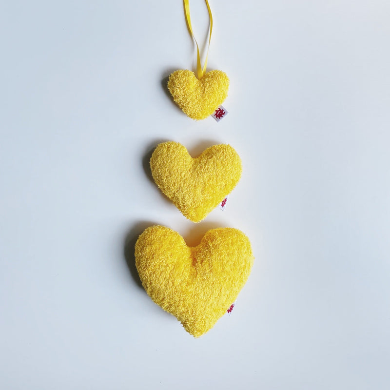 TOWEL HEART - zoo yellow /  S