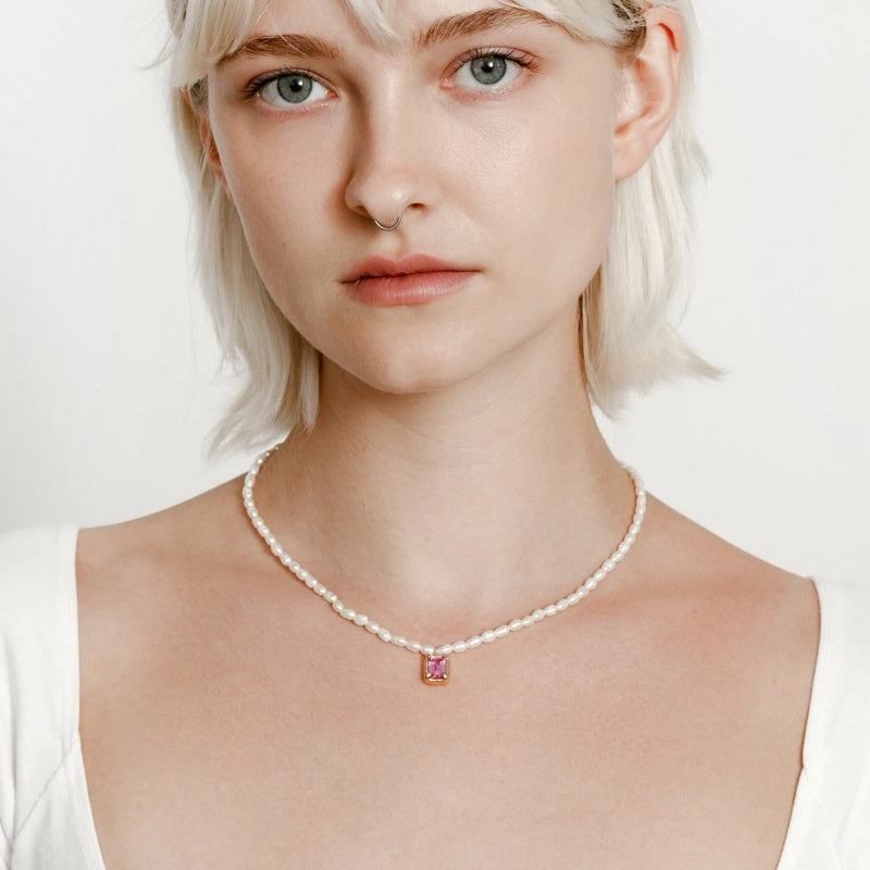 AMA NECKLACE - Pink Sapphire