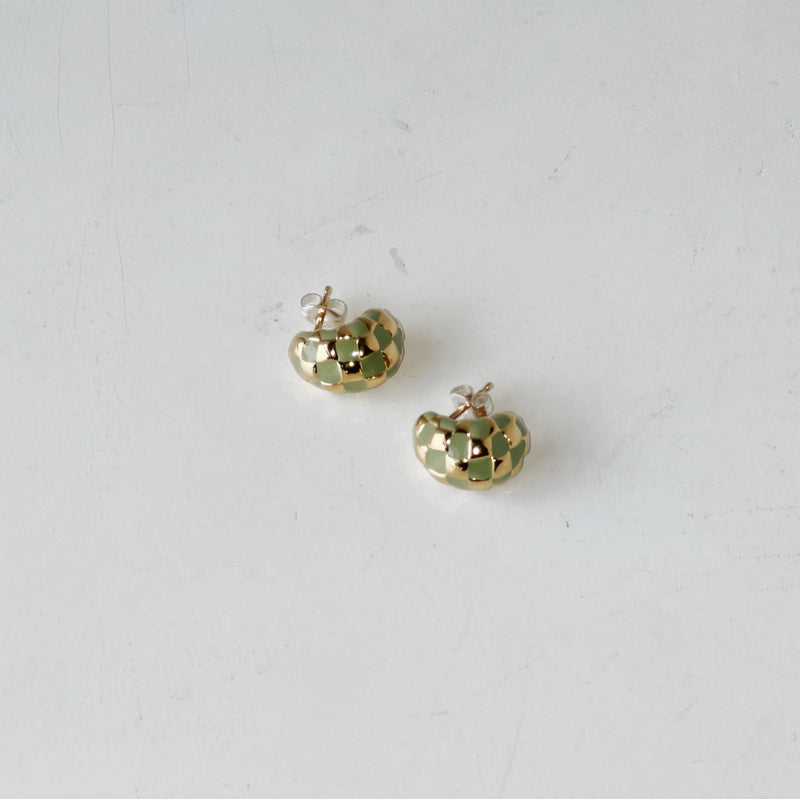 SMALL NELLIE EARRINGS - Green × Gold