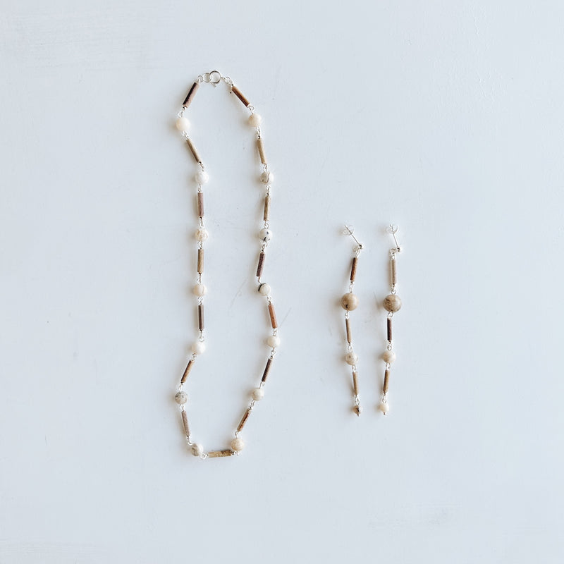 BEADS LINE AFRICAN OPAL NECKLACE