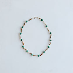 BEADS LINE MALACHITE NECKLACE